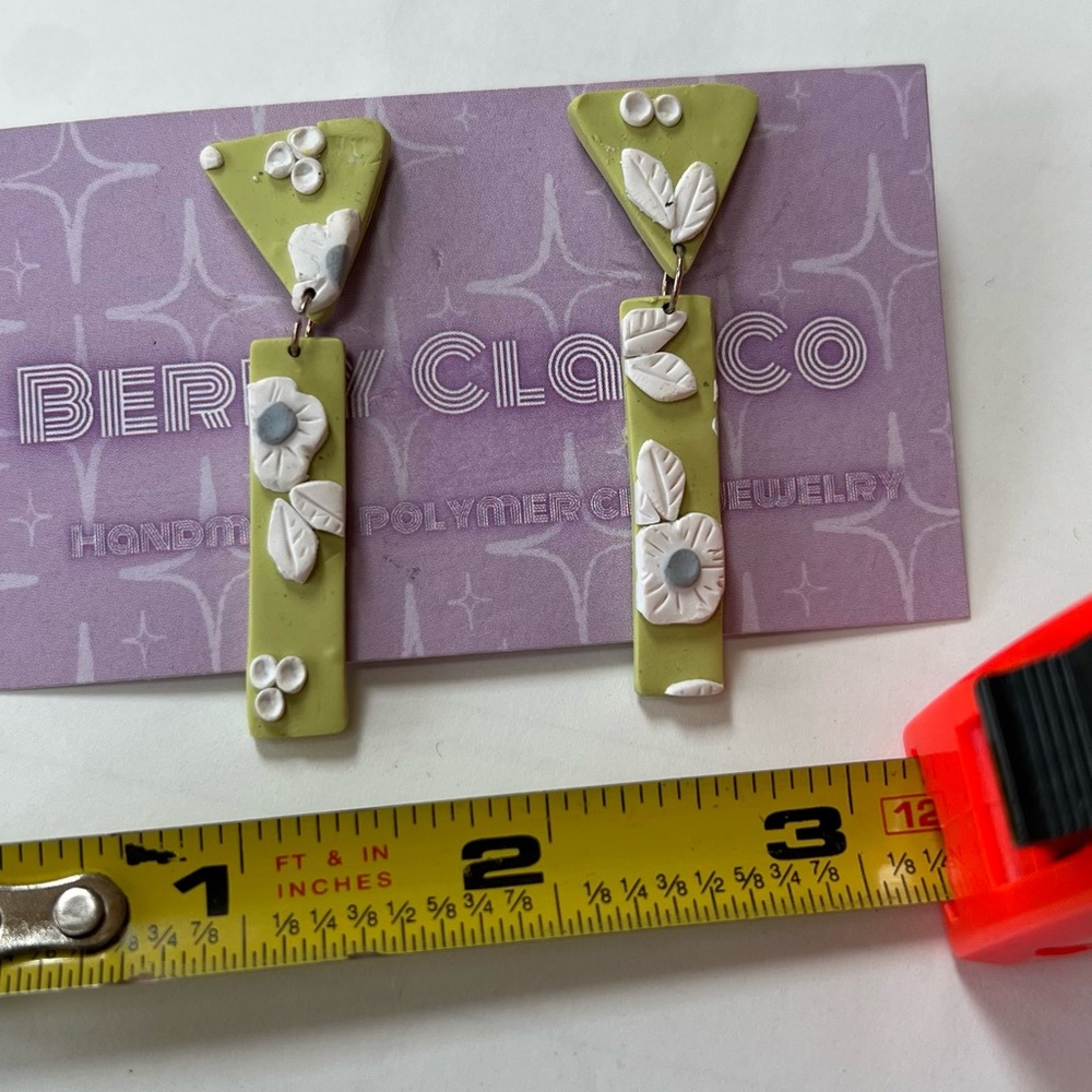Berry Clay Co, pierced earrings NWOT, never worn - Picture 2 of 6